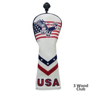 Waterproof USA Flag Embroidered Golf Wood Cover