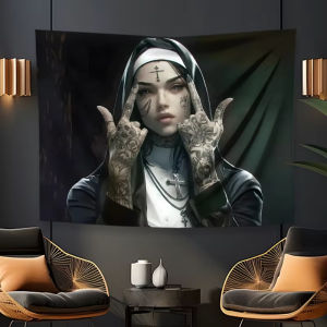 VIKAMA dark tattoo nuns tapestry rock gesture word frame elements living room back wall gothic theme decoration