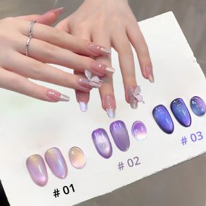 ยาทาเล็บเจลสีม่วงตาแมว ZH Dinner Star 1 ชิ้น ลูกปัดแก้วสีม่วง แฟชั่นสีม่วงลึกลับ สำหรับตกแต่งเล็บ ของขวัญวันฮาโลวีน