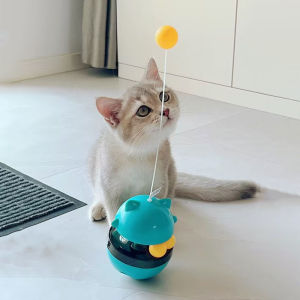 Cat Toy Tumbler Food Dropping Ball Turntable Automatic Cat Teaser Relieving Stuffy Self-Hi Bite-Resistant Pet Cat Consumes Energy