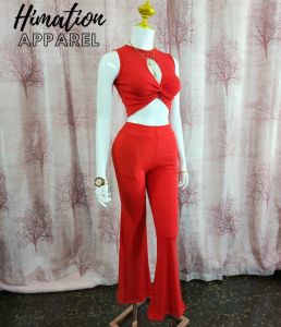 AURORA twisted top flare pants coordinates HIMATION APPAREL