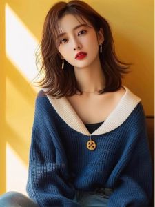 WANGGONGZHU | Princess Style Knitted Base Shirt Womens Fashion College Trendy Vintage Lazy Korean Version Sweater Long Sleeve V-Neck Regular Fit