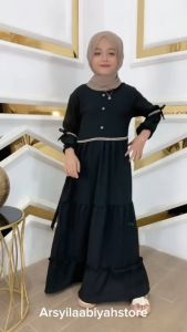 Gamis Anak Perempuan 5-12 tahun Crinkle Airflow Lebaran Mengaji Fashion