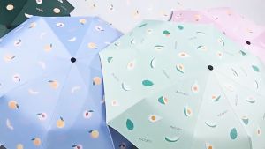 Payung Lipat Manual Motif Buah Anti Sinar UV Protection / Payung Serbaguna Untuk Hujan atau Panas Terlaris