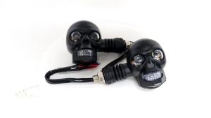 【24 hours delivery】2PC Skull Style LED Turn Signal Motorcycle Direction Lights Flasher Siganl Lamp Moto Taillight LED Indicator Light Driving Light