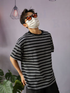 Slim Fit round Neck Short Sleeve T-Shirt Casual Stripe Pattern New Summer Collection Fashionable Youthful Antibacterial Treatment