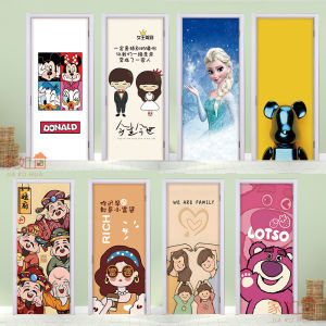 Modern Minimalist Cartoon Door Stickers Self Adhesive Nursery Entrance Old Door Renovation Decorative Wall Decals PVC Material