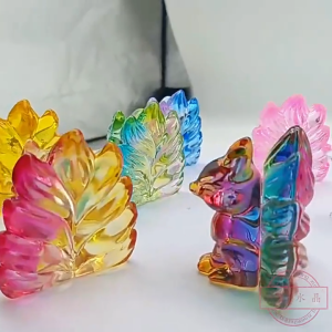 FENG SHUI 水晶九尾狐琉璃招财摆件 送5粒小福袋 已开光 招桃花神像桌面摆设礼物 开光风水招财 招桃花 招福 旺财 招财进宝 风水摆设品 财神爷摆件 FENGSHUI Home Decor