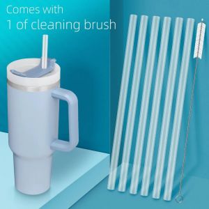 6Pcs Replacement Straws For Stanley Adventure 40oz Travel Thermos Cup Water Bottle Reusable Plastic Straws With Cleaning Brush