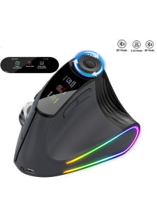 JOMAA | Jomaa Ergonomic Wireless Mouse BT Vertical Mouse with OLED Screen Adjustable DPI2.4G Wireless Mouse for LaptopPC 