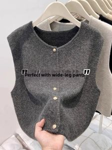 New Spring Fashion French Style Elegant Slimming Knitted Tank Top