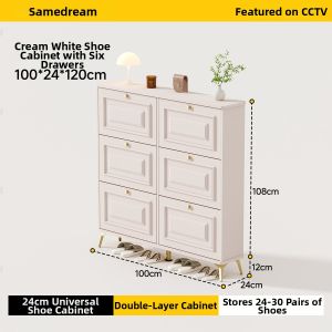 SAMEDREAM | Thin Narrow Entryway Storage Shoe Cabinet