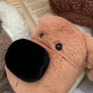 XIXITIAO Mens and Womens Autumn and Winter Bedroom and Household Warm and Cute Fluffy Shoes Cotton Shoes Couples Big Nose Dog Cotton Slippers ins