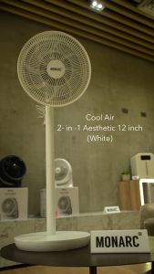 Cool Air 2-in-1 Aesthetic 12 Inch Desk & Stand Fan 8 Bladed Fan