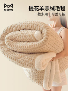 Thickened Lamb Velvet Blanket Coral Fleece Embroidered Winter New Style Office Nap Shoulder Wrap Sofa Cover Blanket