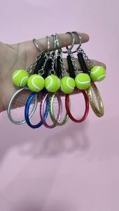 Tennis Balls Competition Souvenirs Keychain Creativity Emulate Pendent Collection Car Key Holder Accessories Gift for Friends