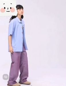 Kemeja lengan pendek wanita populer baru gaya Korea atasan bergaris