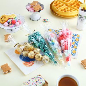 50 Pieces Transparent Candy Packaging Bags - Plastic Glass Paper Small Gift Bags - Wedding Birthday Party Christmas Items