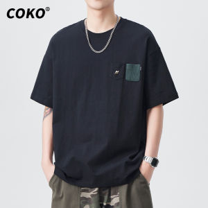 High Quality Heavyweight Short Sleeve T-Shirt Mens Loose Fit Casual Summer Trendy Brand Breathable Cotton round Neck Top