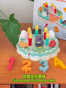 (Sgp Seller) Kids Wooden Birthday Cake Toy Set – 24PCS