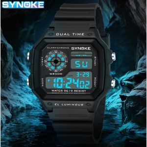 Synoke | SYNOKE Digital Watches Men Sports Luminous Multifunction Waterproof Chrono Wristwatch Outdoor and Running Student Seven Lights