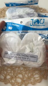 Set 5 Bộ Bao Tay Bao Chân Sơ Sinh Cotton Mềm Mịn Tăng Độ Rộng Tùy Dùng JOU - Xuất Xứ Việt Nam