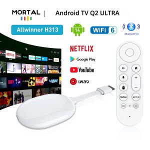 ใหม่ Mortal Android 14.0 BT5.X 4k Smart TV Stick Q2 Ultra Allwinner H313 2GB RAM 16GB ROM Q2 Ultra TV Stick Dual Wifi 6 TV Dongle