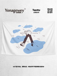 Modern Minimalist Sweet Cool Style Girl Illustration Wall Decorative Painting Poster Background Cloth Tapestry Bedroom Decoration