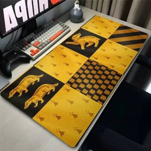 Potdemiel | Tấm Lót Chuột XXL Black And White Badger - Tấm Lót Bàn Phím Chơi Game Với Điểm Nhấn Màu Vàng Tấm Lót Bàn Mở Rộng Cho Laptop Và PC