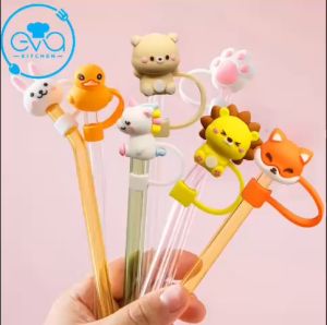 Nút Đậy / Nắp Đậy Ống Hút Silicone 3D Chống Bụi Hoạ Tiết Hoa Và Cây Trồng Flowers And Plants