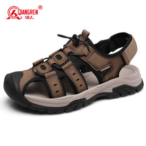 Breathable Sporty Mens Sandals Summer Outdoor Casual Shoes Thick Bottom Headed Mens Sports Sandals Anti-slip Beach Shoes
