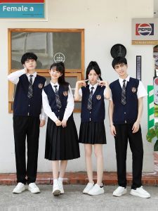 College Style Graduation Ensemble Performance Outfit High School Student Graduation School Uniform Set Chorus Recitation Performance