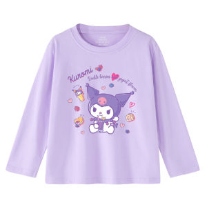 Sanrio Girl Long Sleeves T-shirt Clow M 2024 New Spring and Autumn Clothing Cartoon Casual Pure Cotton Thin Bottoming Shirt