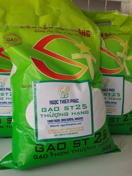 Gạo ST25 5kg Loại 2 Đặc Sản Sóc Trăng Dẻo mềm - Dẻo Mềm Không Nở Ngon Cơm