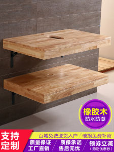 Simple Modern Rubber Wood Bathroom Cabinet Washstand Sink Rural Homestay Bathroom Furniture Wooden Top Surface Painted