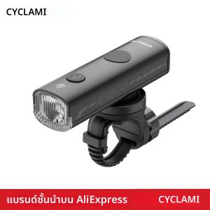 ไฟหน้าจักรยานขนาดเล็กพกพา 1200 ลูเมน แบบแขวนด้านหน้า สำหรับจักรยานเสือภูเขาและจักรยานทั่วไป ทำจากอลูมิเนียมอัลลอยด์ สีขาว ช่องเสียบ Type-C รุ่น CYCLAMI AI1200