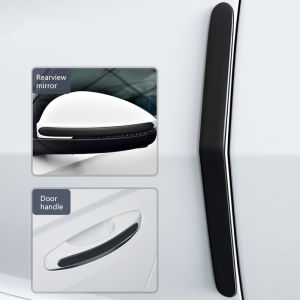 BLALION 4PCS Extended Car Door Bumper Strip Black Body Protector Anti-scratch & Anti-scuff Protective Strip