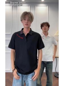 ZHUOCAN | American Style Letter Embroidered Mens Summer Cool Polos