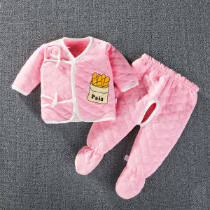 Thick Cotton Baby Romper Suit Footed Trousers Warmth All-Match Season Newborn Infant Clothes Long Sleeve Autumn Winter Style