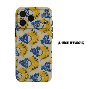 BILIBILI | Lemon Fish Print Phone Case for iPhone 18 17 16 15 14 13 12 11 Air Pro Max Plus Double-layer Cover