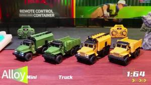CONUSEA | 1:64 Mini RC Truck 10CH 2.4G Remote Control Alloy Command Vehicle with Light Electric Transport Car Desktop Model Toy Kids Gifts