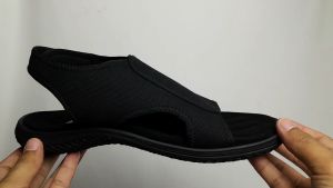 DENZEL DZ 100 Black Sandal Casual Pria - Sandal Slide Velcro