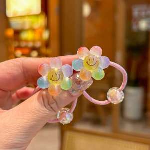 2 PCS Cute Colorful Flowers & Butterflies Elastic Hair Bands for Girls Childrens Hair Accessories Baby Headwear