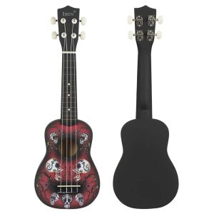 IRIN | Đàn Ukulele 21 Inch Skull 4 Dây Dành Cho Trẻ Em & Người Mới Bắt Đầu Thiết Kế Độc Đáo Kèm Túi Đựng Dây Đàn Bộ Chỉnh Âm Capo Phím Đàn - Dùng Cho Học Tại Nhà & Biểu Diễn Chuyên Nghiệp