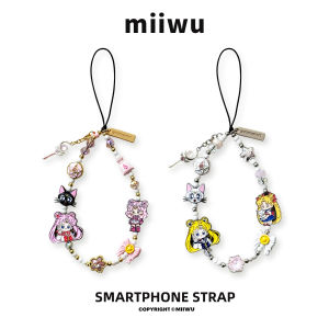 High Quality Metal Water Ice Moon Pendant Phone Strap Cute Rabbit Sailor Moon Two Colors Universal Line Rope Version Mobile Accessory