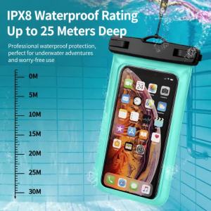 PVC Transparent Waterproof Phone Pouch Luminous Touchscreen Dry Bag with Seal Lock for Swimming Diving Hot Spring Rafting 1/2pcs