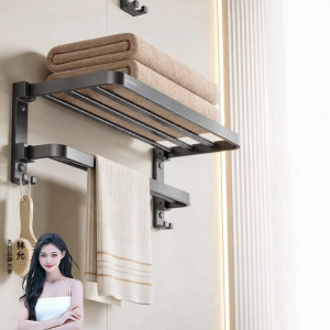 JOMOO | Giá Đỡ Khăn Phòng Tắm Nhôm Kép Gấp Sang Trọng