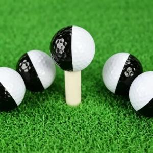 5 Quả Bóng Golf Cao Cấp Bằng Cao Su Thiết Kế Hai Lớp Màu Đen Trắng Dành Cho Thể Thao Ngoài Trời Huấn Luyện & Thi Đấu