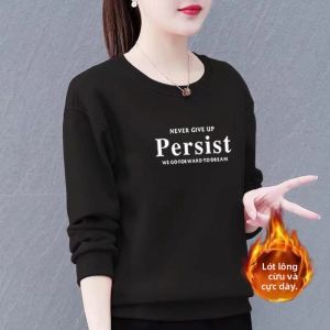 QIAOXIZI | Áo Hoodie Nữ Cổ Tròn Dày có Lót Bông