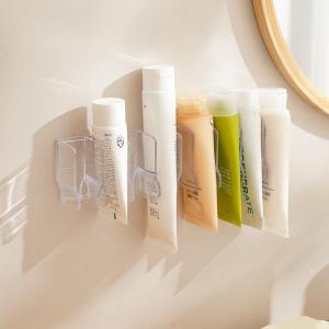 Bathroom Multi-purpose Clips Storage Rack No-drilling Space-saving Plastic Organizer for Face Wash Toothpaste And More